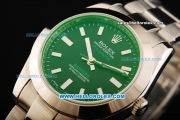 Rolex Milgauss Automatic Movement Full Steel with Black Dial and Green Sapphire - Bamford Limited Edition