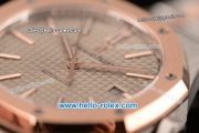 Audemars Piguet Royal Oak Swiss ETA 2824 Automatic Two Tone Case with Stick Markers and Grey Grid Dial - 1:1 Original