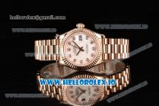 Rolex Datejust Swiss ETA 2671 Automatic Rose Gold Case with White Dial Diamonds Markers and Rose Gold Bracelet (BP)