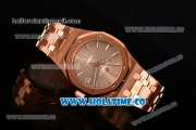 Audemars Piguet Royal Oak Clone AP Calibre 3120 Automatic Full Rose Gold with Grey Dial and Stick Markers (EF)