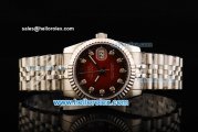 Rolex Datejust Automatic 2008 Black/Red Dial with Diamond Marking