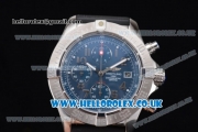 Breitling Avenger Seawolf Chrono Miyota OS10 Quartz Steel Case with Blue Dial Black Rubber Strap and Arabic Number Markers