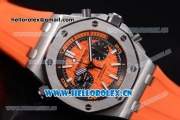 Audemars Piguet Royal Oak Offshore Diver Swiss Valjoux 7750 Automatic Steel Case with Orange Dial Orange Rubber Strap and Stick/Arabic Numeral Markers (EF)