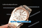 Audemars Piguet Royal Oak 41mm Two Tone Clone AP3120 Automatic White Dial 15400SR.OO.1220SR.01 EF Best Edition