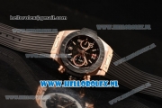 Hublot Big Bang Unico Chrono Swiss Valjoux 7750 Automatic Rose Gold Case with Rose Gold Bezel Skeleton Dial and Black Rubber Strap - 1:1 Original