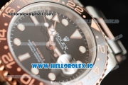 Rolex GTM-Master II 2836 Automatic Rose Gold Case with Black Dial Dots Markers and Two Tone Bracelet