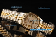 Rolex Datejust Automatic Movement ETA Coating Case with White MOP Dial and Two Tone Strap