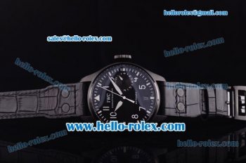 IWC Big Pilot Asia ST25 Automatic Movement PVD Case with Black Dial and Black Leather Strap