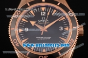 Omega Seamaster 300 Master Co-Axial Clone Omega 8500 Automatic Full Rose Gold with Black Dial and Stick Markers