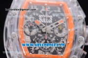 Richard Mille RM 011 Felipe Massa Flyback Chronograph Swiss Valjoux 7750 Automatic Sapphire Crystal Case with Skeleton Dial Arabic Number Markers and Aerospace Nano Translucent Strap