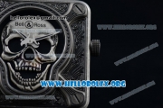 Bell & Ross BR 01 Burning Skull Asia Automatic Steel Case with Skull Dial and Black Leather Strap - 1:1 Original(AAAF)