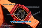 Richard Mille RM 35-01 RAFA Miyota 9015 Automatic PVD Case with Skeleton Dial and Orange Rubber Strap Dot Markers