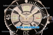 BlancPain Fifty Fathoms 500 Fathoms GT Swiss ETA 8502 Automatic Steel Case with Silver/Black Dial and Black Leather Strap (ZF)