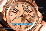 Cartier Calibre De Swiss ETA 2824 Automatic Full Rose Gold with Roman Numeral Markers and Rose Gold Dial