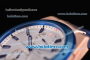 IWC Ingenieur Asia ST Automatic Rose Gold Case with Blue Rubber Bracelet Silver Dial and Blue Bezel