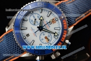 Omega Seamaster Planet Ocean Michael Phelps Limited Edition 8900 Automatic Steel Case with White Dial Stick Markers and Blue Rubber Strap (EF)