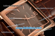 Vacheron Constantin Historiques Toledo Miyota Quartz Rose Gold Case with Stick Markers and Brown Dial