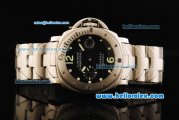 Panerai Pam 199 Luminor Submersible Automatic Movement Steel Case with Black Dial and Steel Strap
