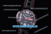 Chopard Mille Miglia GTS Power Control Miyota OS2035 Quartz PVD Case Black Dial Black Leather Strap and Red Inner Bezel