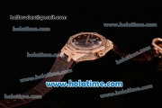 Audemars Piguet Royal Oak Lady Miyota OS2035 Quartz Rose Gold/Diamond Case with Brown Leather Bracelet and Brown Dial (EF)