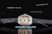 Franck Muller Heart Swiss Quartz Steel Case with Blue Leather Strap Diamond Bezel and White Dial - ETA Coating