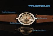Versace Eon Swiss Quartz Steel Case with White Dial and Brown Leather Strap