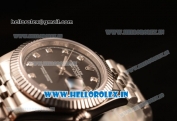 Rolex Datejust 37mm Swiss ETA 2836 Automatic Steel Case with Jubilee Steel Bezel Black Dial Diamond Steel Bracelet