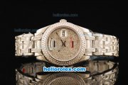 Rolex Day-Date Swiss ETA 2836 Automatic Movement Full Steel with Diamond Dial/Bezel/Strap Rolex Day-Date Swiss ETA 2836 Automatic Movement Full Steel with Diamond Dial/Bezel/Strap