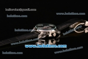 Tag Heuer Carrera Mikrotourbillons Chrono Swiss Quartz Steel Case with Black Leather Bracelet and Black Dial