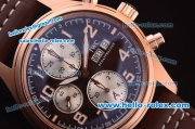 IWC Portuguese Swiss ETA 7750 Automatic Rose Gold with Coffe Dial and Leather Strap-1:1 Original