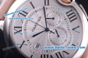 Cartier ballon bleu de Chronograph Quartz Steel Case with Silver Dial and Two Tone Bracelet - 7750 coating