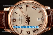 Chopard L.U.C 9015 Auto Rose Gold Case with White Dial and Brown Leather Strap - 1:1 Original (JF)