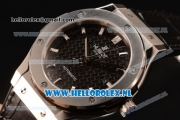 Hublot Classic Fusion 9015 Auto Steel Case with Stick Markers Black Dial and Black Leather Strap