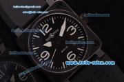 Bell&Ross BR03-92 4813 Automatic PVD Case with White Stick/Numeral Markers and Black Rubber Strap ETA Coating