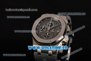 Audemars Piguet Royal Oak Offshore 2014 New Chrono Swiss Valjoux 7750 Automatic Steel Case with Coffee Dial and Gray Leather Strap (J12)