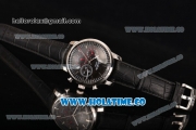 Glashutte Automatic Steel Case with Black Dial and Black Leather Strap