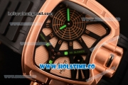 Hublot MP-02 Key of Time Swiss Quartz Rose Gold Case with Black Rubber Strap and Rose Gold Dial