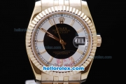 Rolex Datejust Automatic Movement Full Gold with White&Black Dial and Gold Stick Marker