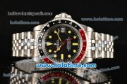 Rolex GMT Master Oyster Perpetual Automatic Movement ETA Case with Black/Red Bezel-Yellow Markers and Black Dial