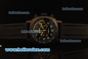 Ferrari & Panerai Chronograph Miyota Quartz PVD Case with Black Dial and Black Rubber Strap