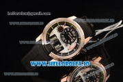 HYT H1 Clone HTY Cal.101 Manual Winding Rose Gold Case with White Dial Arabic Numeral Markers and Rubber Strap