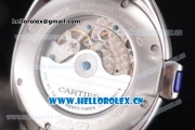 Cartier Cle de Cartier Asia ST16 Automatic Stainless Steel Case/Bracelet Roman Markers Diamonds Bezel and White Dial