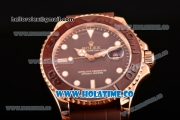 Rolex Yachtmaster 40/Yachtmaster II Asia 2813 Automatic Steel Case with Brown Dial and Brown Rubber Strap - White Markers