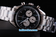 Omega Speedmaster Chronograph Automatic with Black Dial and Black Graduated Bezel