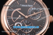 Audemars Piguet Jules Audemars Dual Time Asia ST25 Automatic Rose Gold Case Black Dial Stick Markers and Black Leather Strap