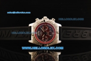 Breitling Chronomat B01 Chronograph Swiss Valjoux 7750 Automatic Movement Steel Case with Red Dial and Black Rubber Strap