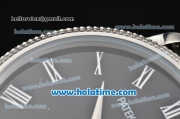 Patek Philippe Calatrava Miyota Quartz Steel Case with Roman Numeral Markers and Black Dial