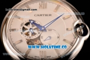 Cartier Ballon Bleu De 42MM Miyota 82S7 Automatic Steel Case with White Dial Black Leather Strap and Stick Markers