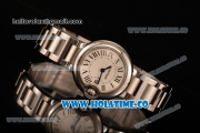 Cartier Ballon Bleu De Small Swiss ETA Quartz Full Steel with White Dial and Black Roman Numeral Markers