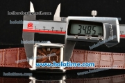 Cartier Tank MC Miyota Quartz Steel Case with Roman Numeral Markers and Brown Dial
